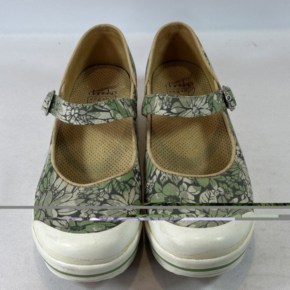DANSKO Vegan Valerie Shoe Women's Size 11.5US 42EU Green Mary Jane Floral Clog - Picture 5 of 14